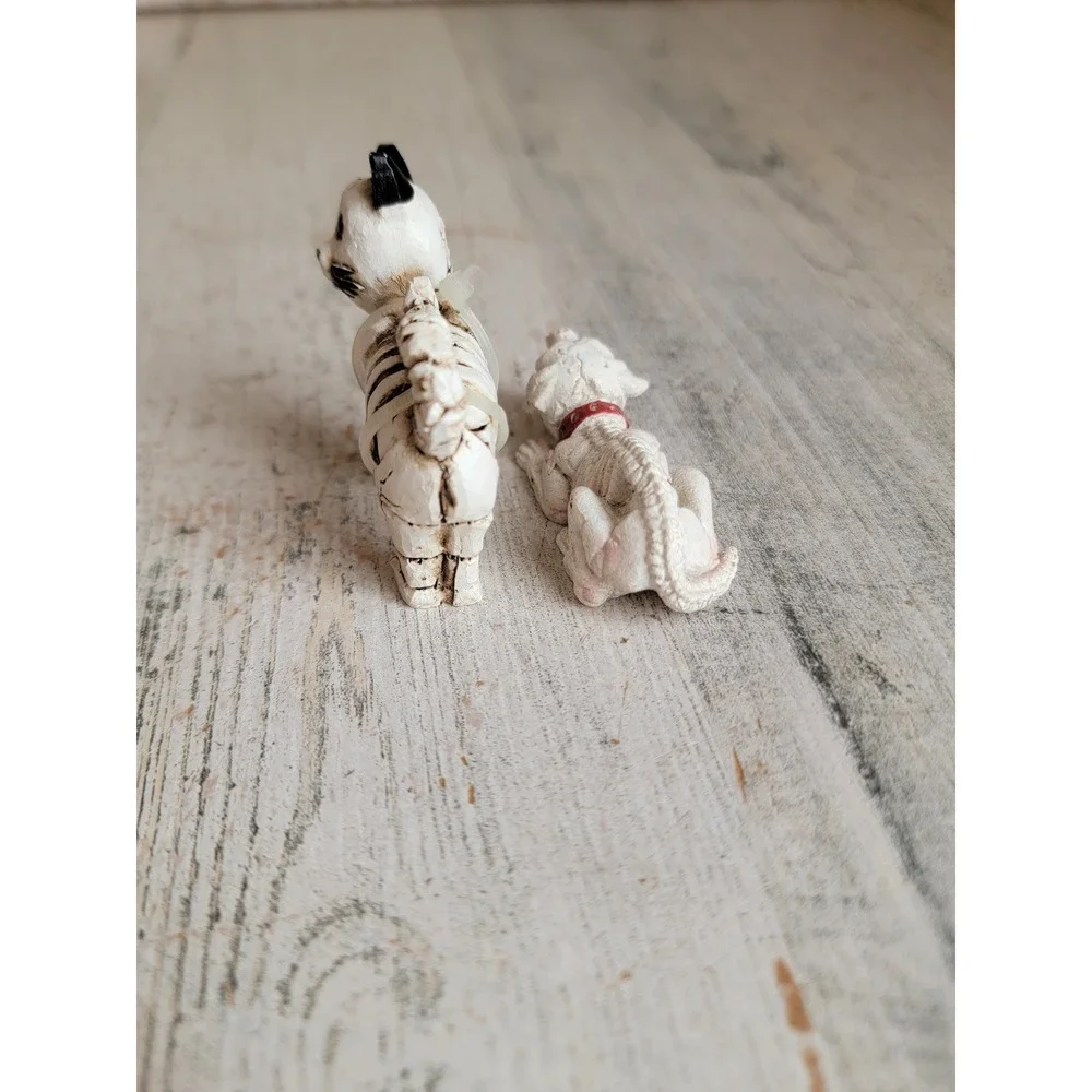 Halloween pet skeleton dog cat village accessory set unique bones home decor